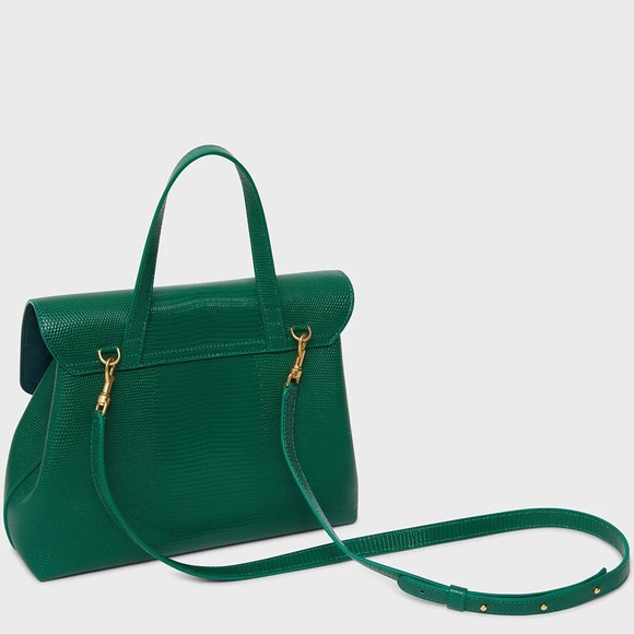 Mansur Gavriel Soft Lady Lizard Embossed Leather Crossbody Bag NWT Leaf Green - Picture 5 of 9